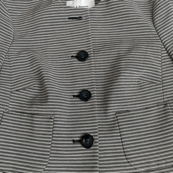 L.K. Bennett Cropped Striped Blazer size 4 - Picture 3 of 8